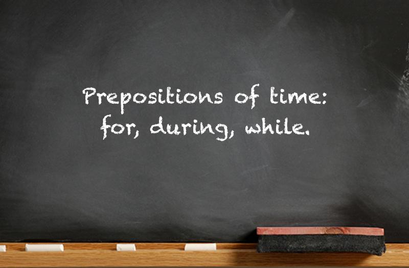 Prepositions of time: for/during/while